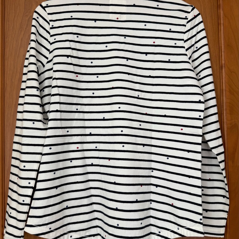 Fat Face NWT Navy blue and White cotton Breton with blue & red polka dots - Picture 6 of 6